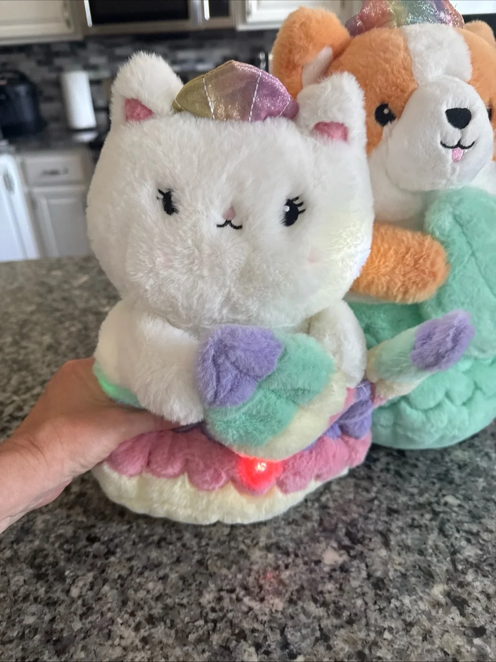 FAO Schwarz Light Up Plush Stuffy Cat Mermaid Rainbow & Glow Brights Corgi Plush